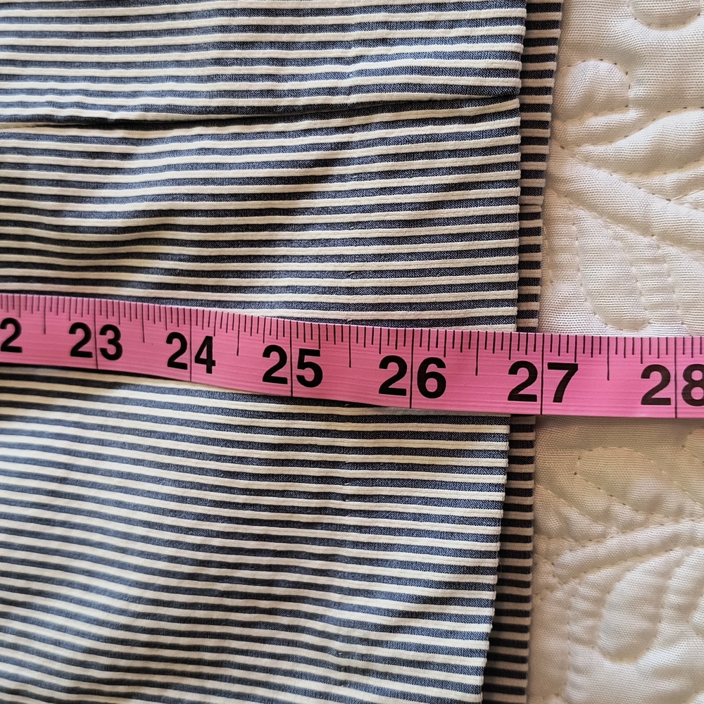 New York & Co Pencil Skirt Wmn's 18 Blue White Striped Seersucker Nautical - Picture 11 of 16